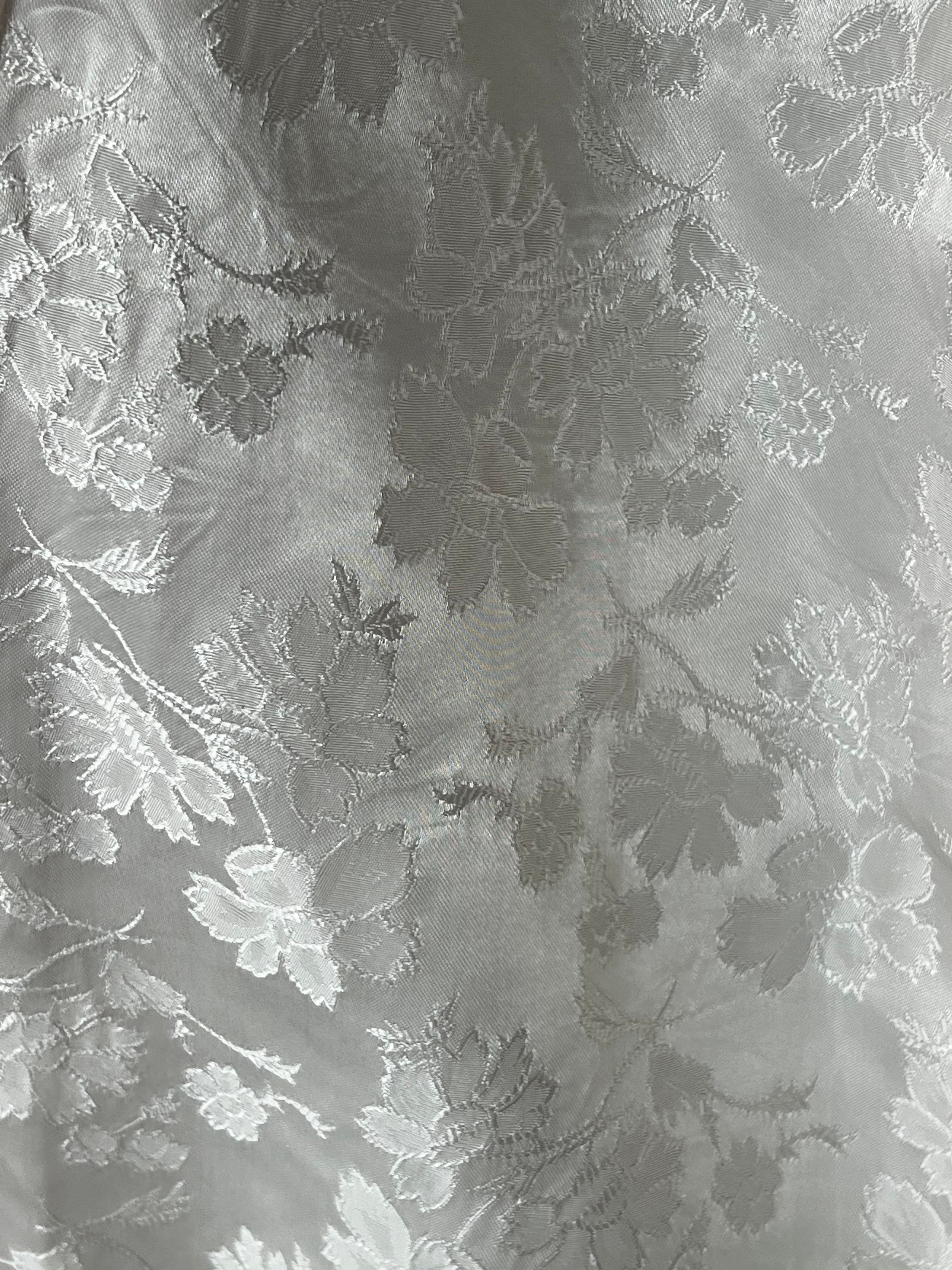 50s Boat Neck Jacquard Satin Dress