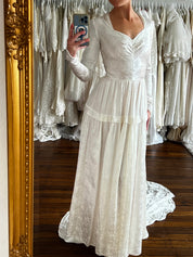 40s Embroidered Butterfly Liquid Silk Dress