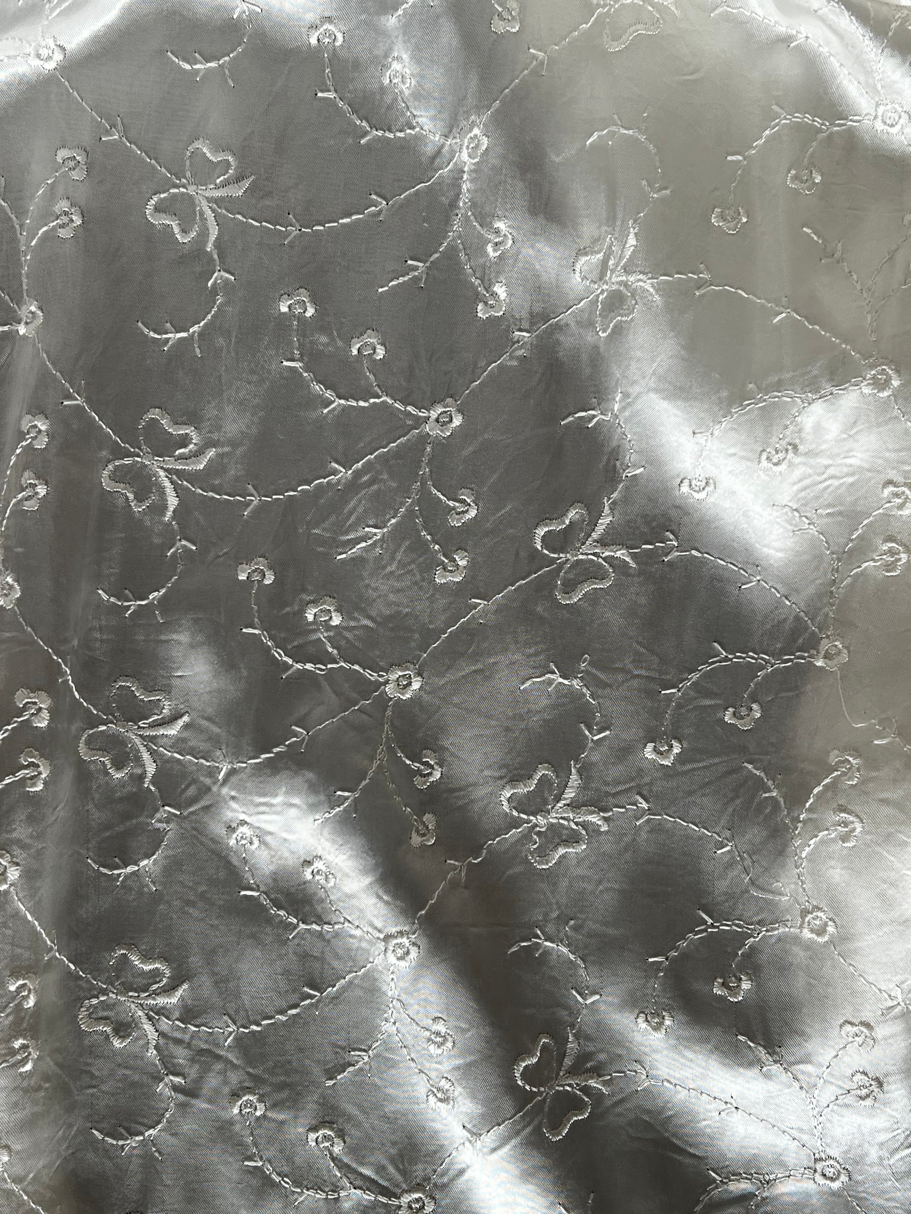 40s Embroidered Butterfly Liquid Silk Dress