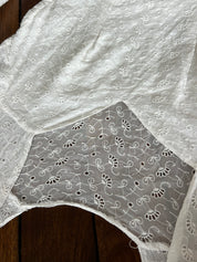 40s Broderie Anglaise Bodice and Silk Net Skirt Dress