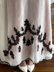 70s Plum Lace Detail Empress Dress