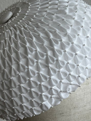 60s Beaded Smocked Silk Chiffon Bridal Hat
