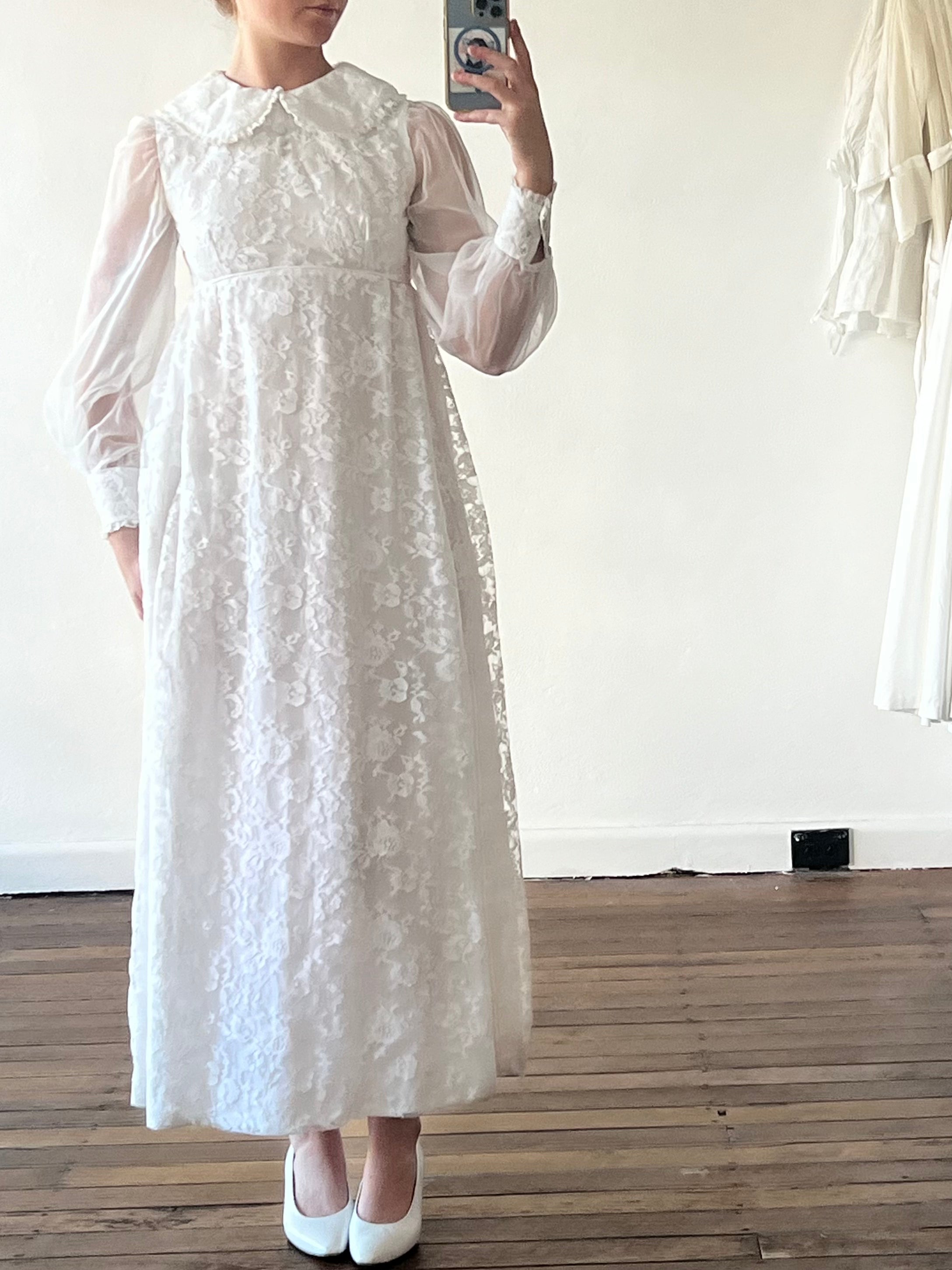 60s Lace Peter Pan Collar Column Dress