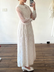 60s Lace Peter Pan Collar Column Dress