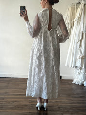 60s Lace Peter Pan Collar Column Dress