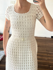 70s Crochet Panel Train Dress