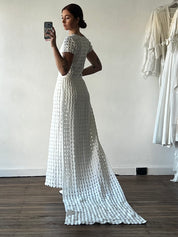 70s Crochet Panel Train Dress