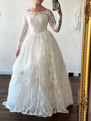 50s Chantilly Lace Rosette Detail Dress
