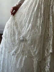 50s Chantilly Lace Rosette Detail Dress