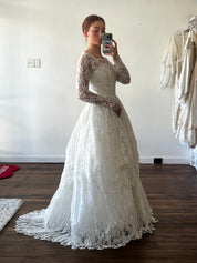 50s Chantilly Lace Rosette Detail Dress