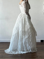 50s Chantilly Lace Rosette Detail Dress