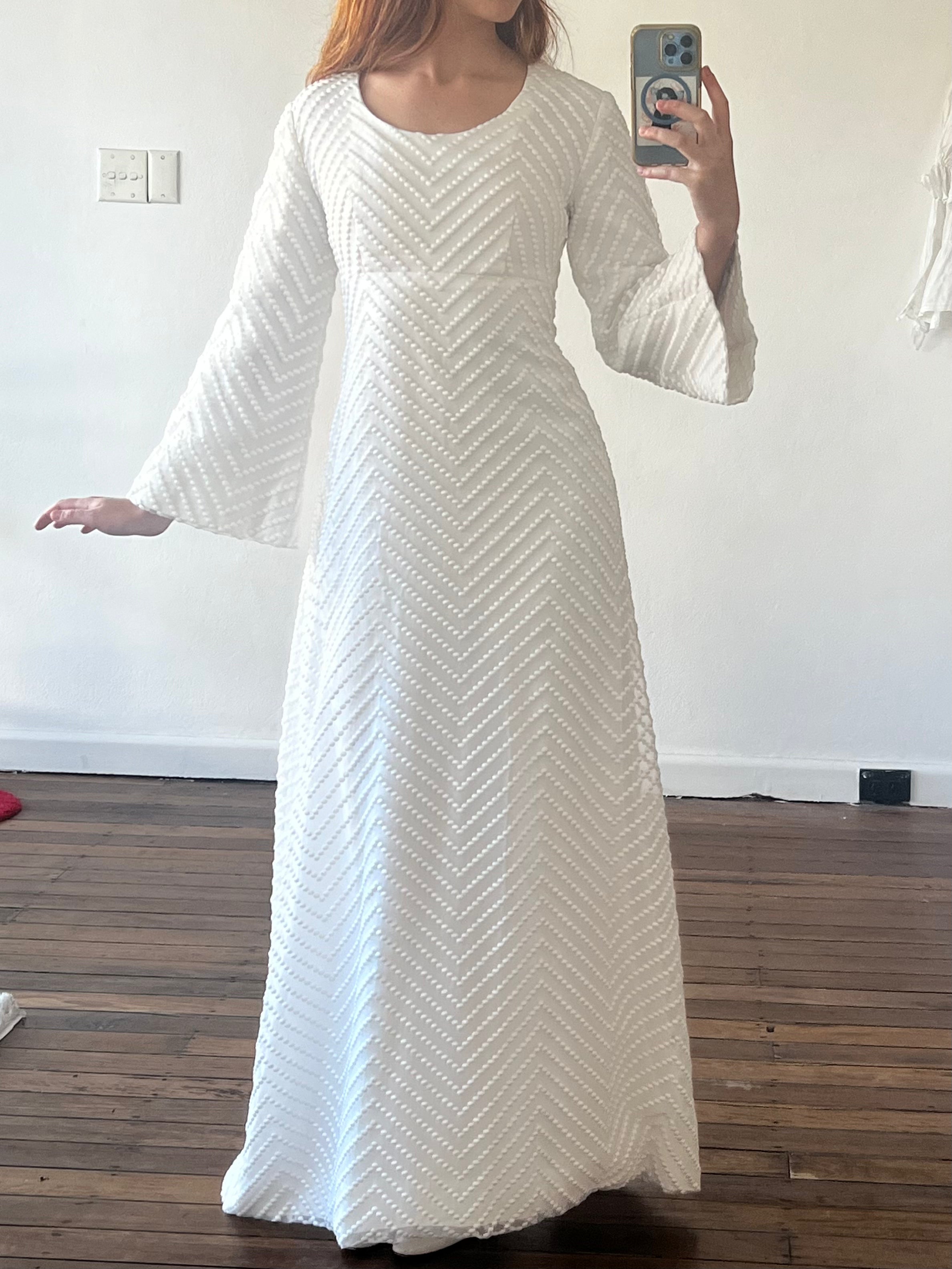 70s Polka Dot Bell Sleeve Dress