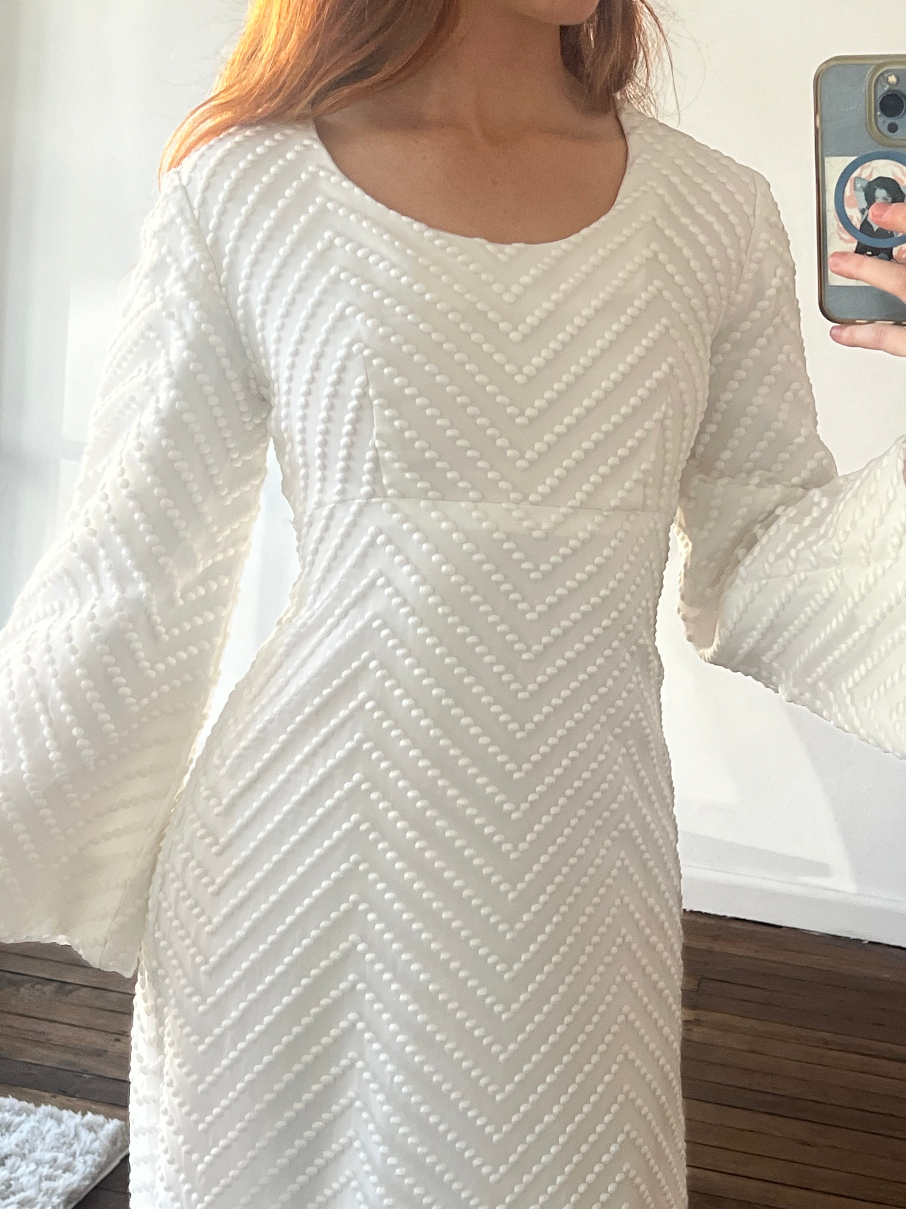 70s Polka Dot Bell Sleeve Dress