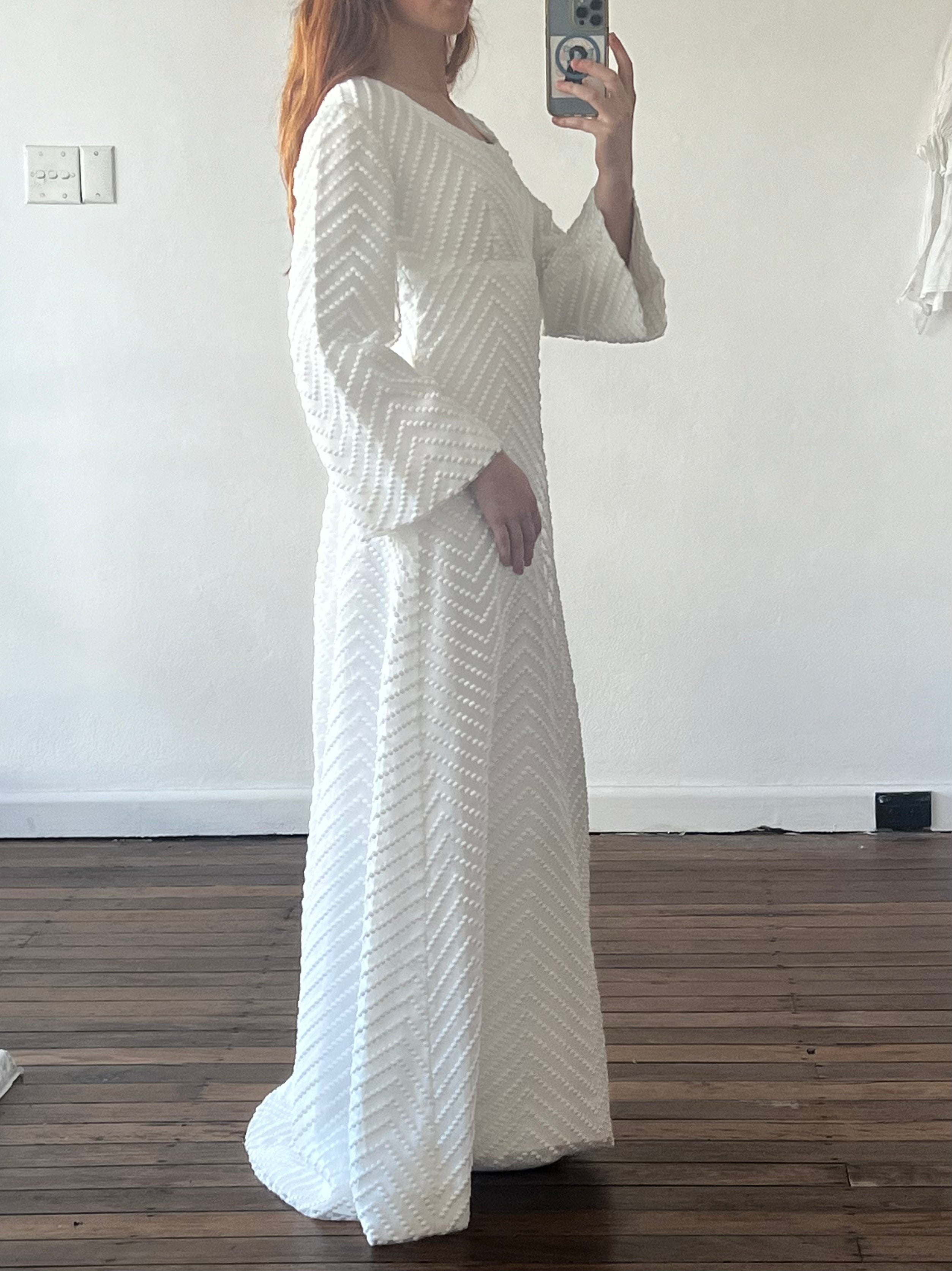 70s Polka Dot Bell Sleeve Dress