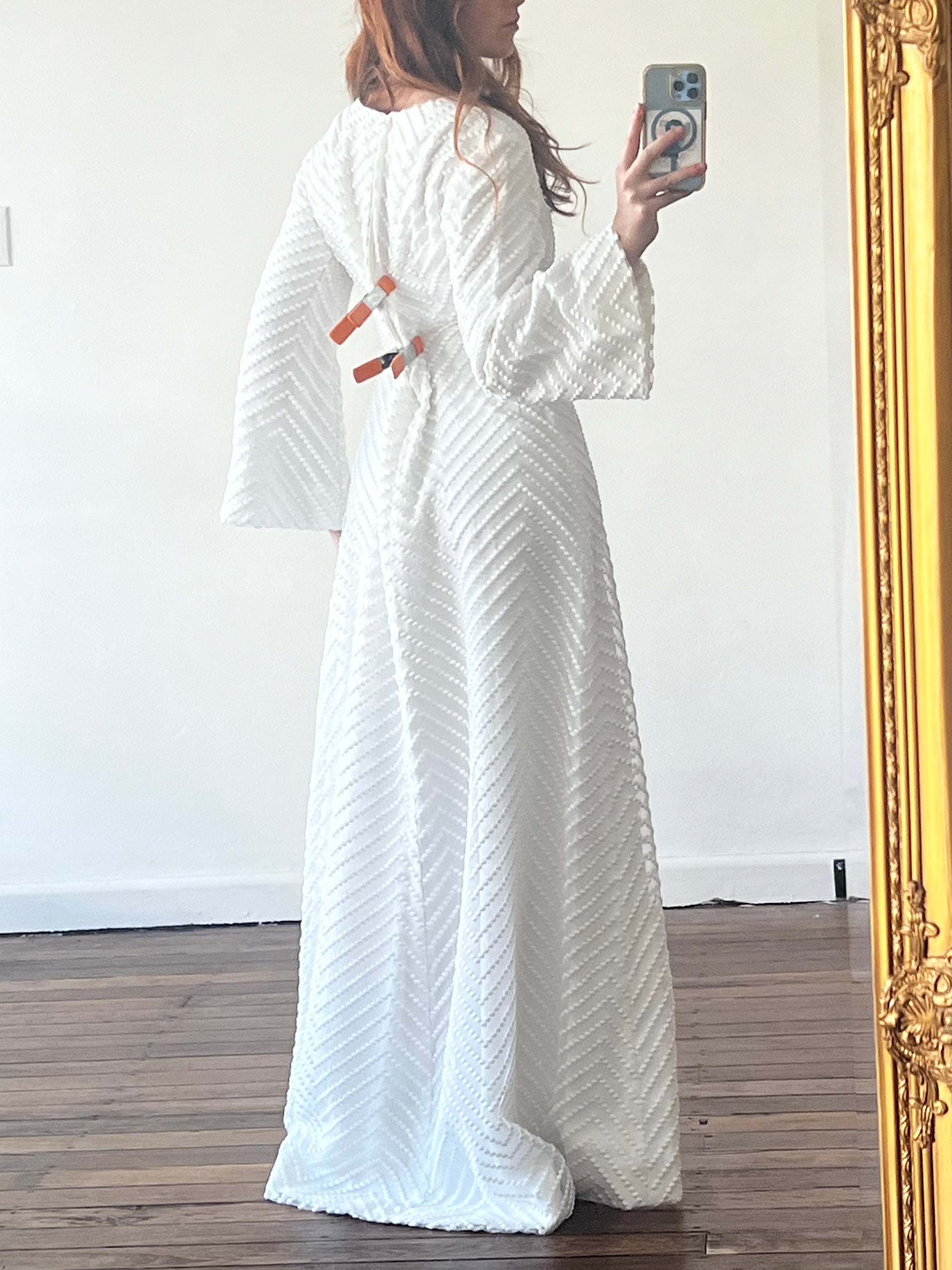 70s Polka Dot Bell Sleeve Dress