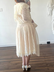 80s Mariana Hardwick Sailor Collar Reworked Antique Lace Dress