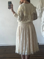 80s Mariana Hardwick Sailor Collar Reworked Antique Lace Dress