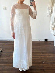 60s Franke Stuart Lace Trim Shift Dress