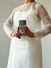 60s Franke Stuart Lace Trim Shift Dress
