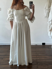 1992 Laura Ashley Lace and Bow Detail Dress