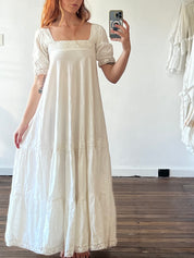 70s Laura Ashley Cotton Lace Trim Dress