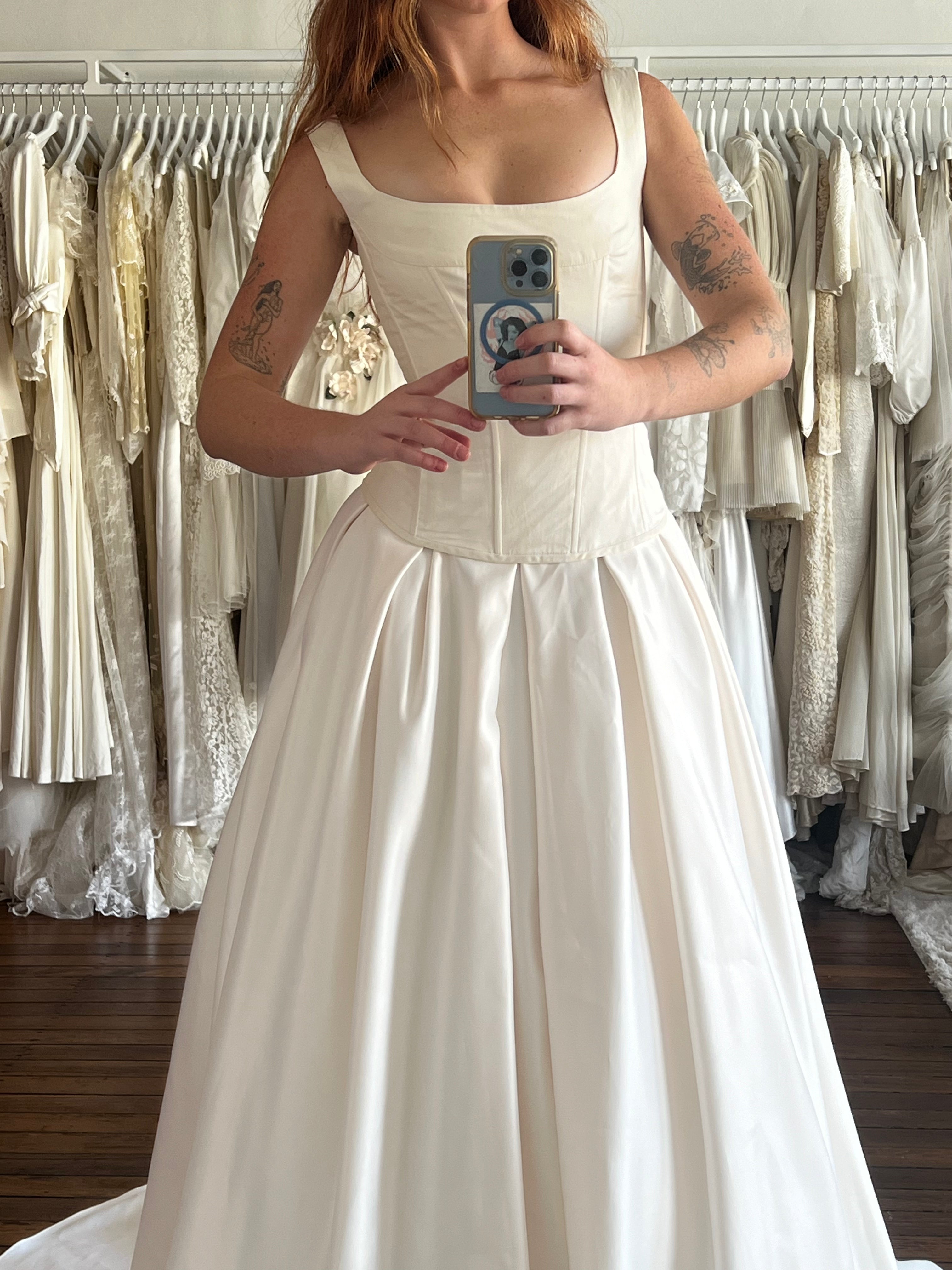 90s Helen English Organza Corset Top