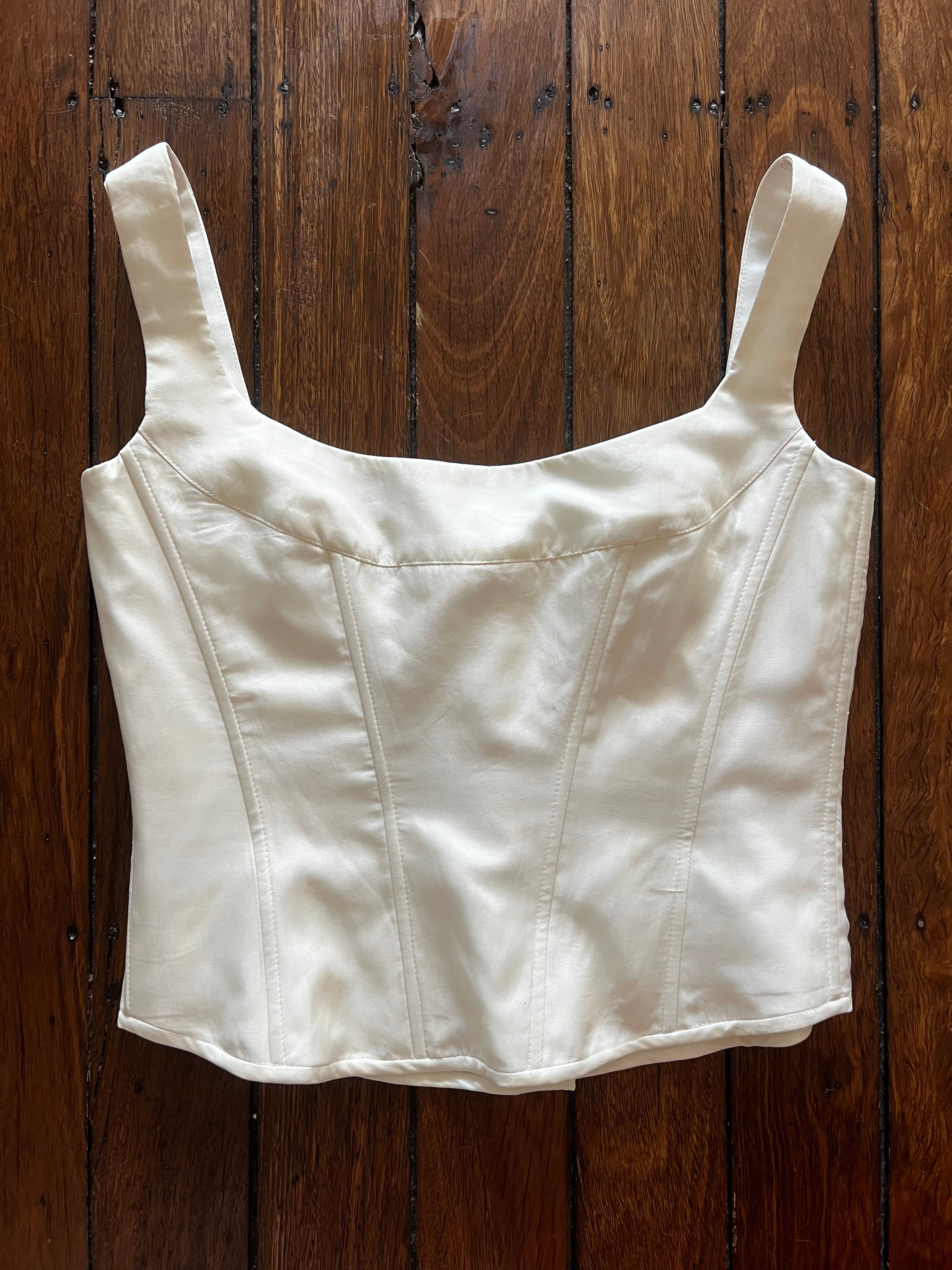 90s Helen English Organza Corset Top