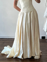 80s Julie Van Mil Silk Satin Skirt