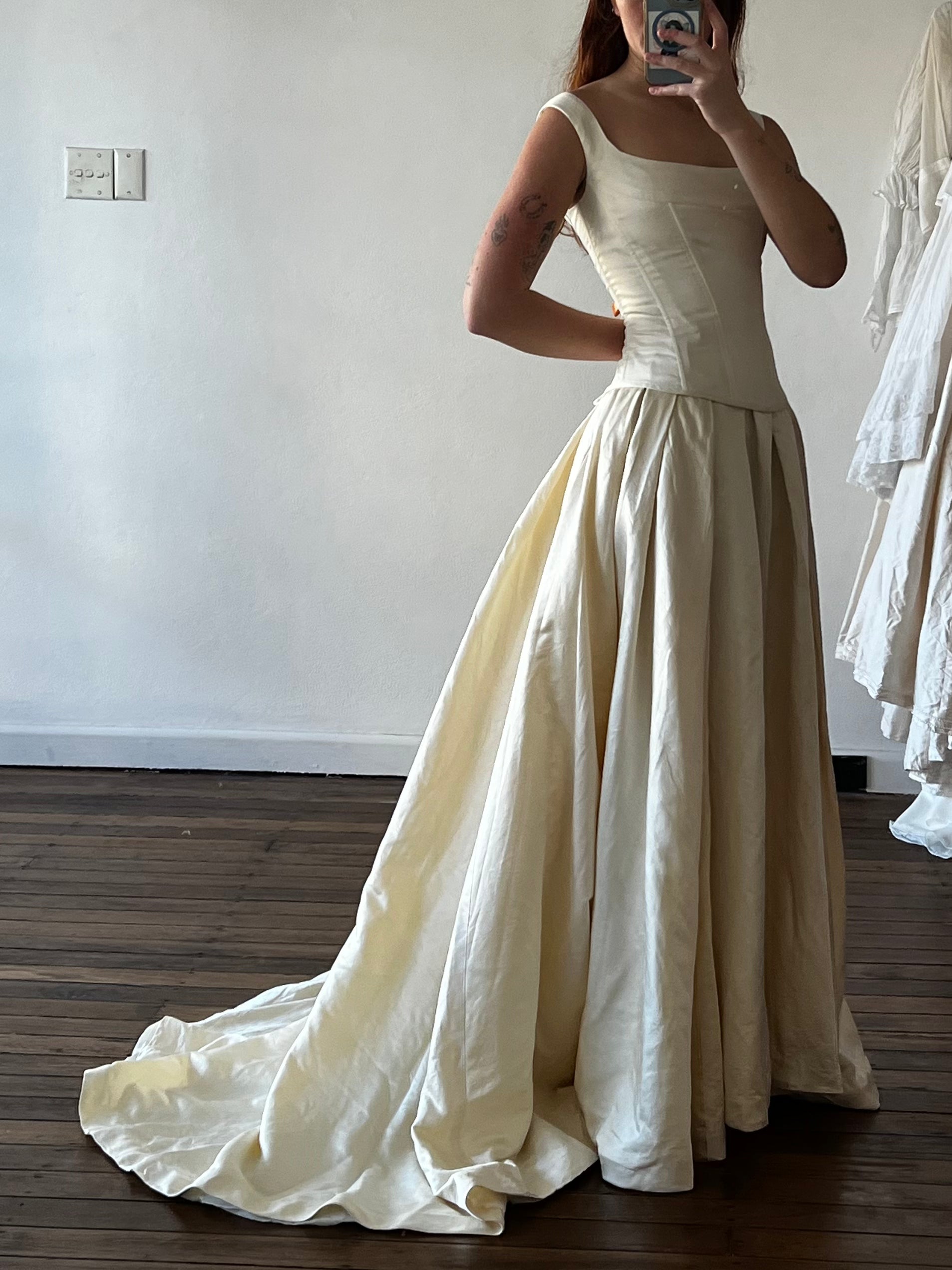 80s Julie Van Mil Silk Satin Skirt
