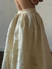 90s Duchess Silk Satin Inverted Pleat Skirt