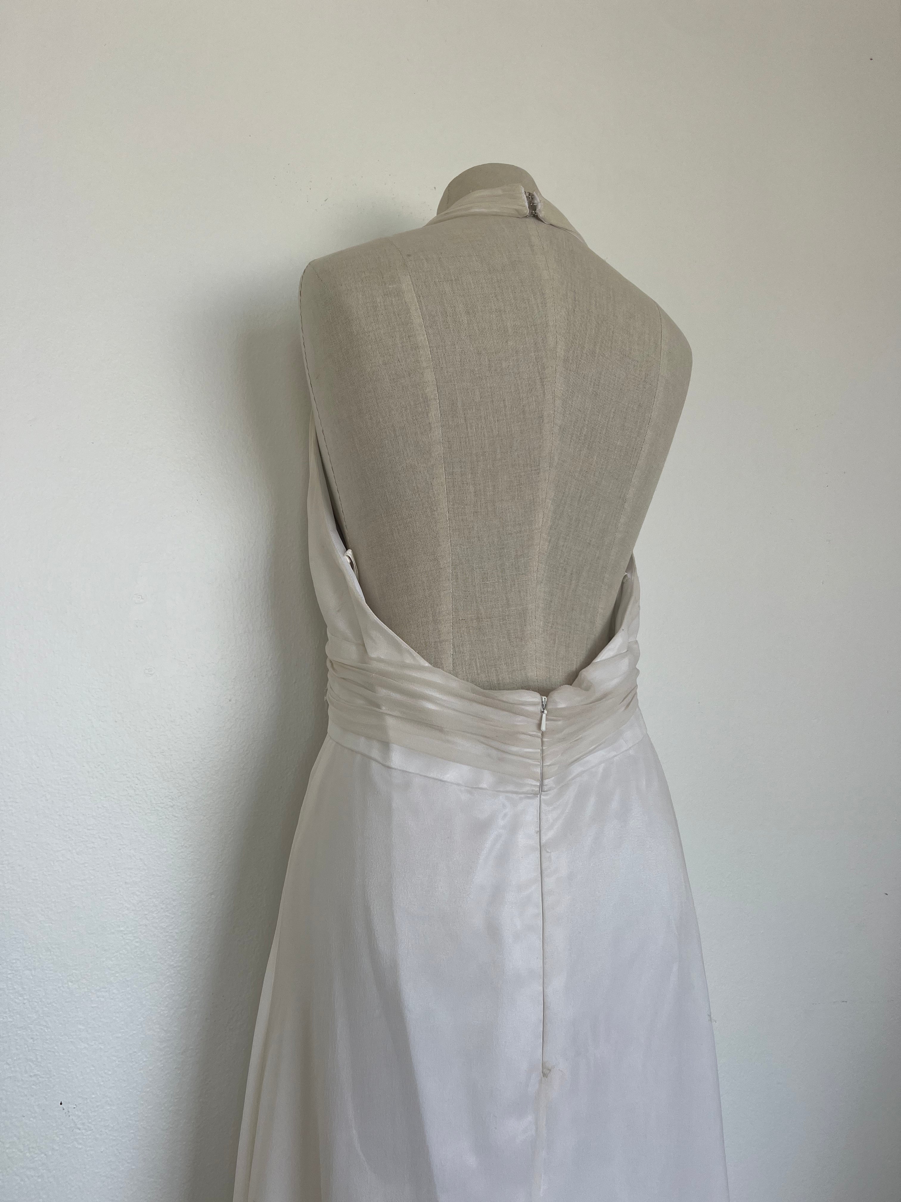 1990s Backless Halter Dress