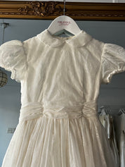 50s Flocked Peter Pan Collar Flower Girl Dress