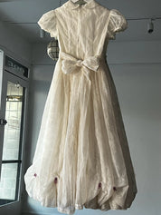 50s Flocked Peter Pan Collar Flower Girl Dress