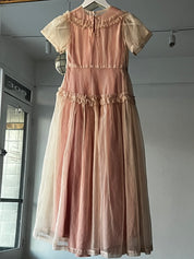 50s Silk Organza Pink Flower Girl Dress
