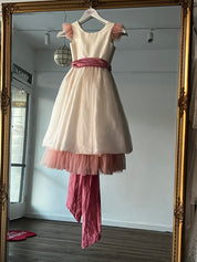 90s Organza Rouge Belt Flower Girl Dress