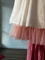 90s Organza Rouge Belt Flower Girl Dress