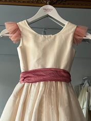 90s Organza Rouge Belt Flower Girl Dress