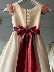 90s Organza Rouge Belt Flower Girl Dress
