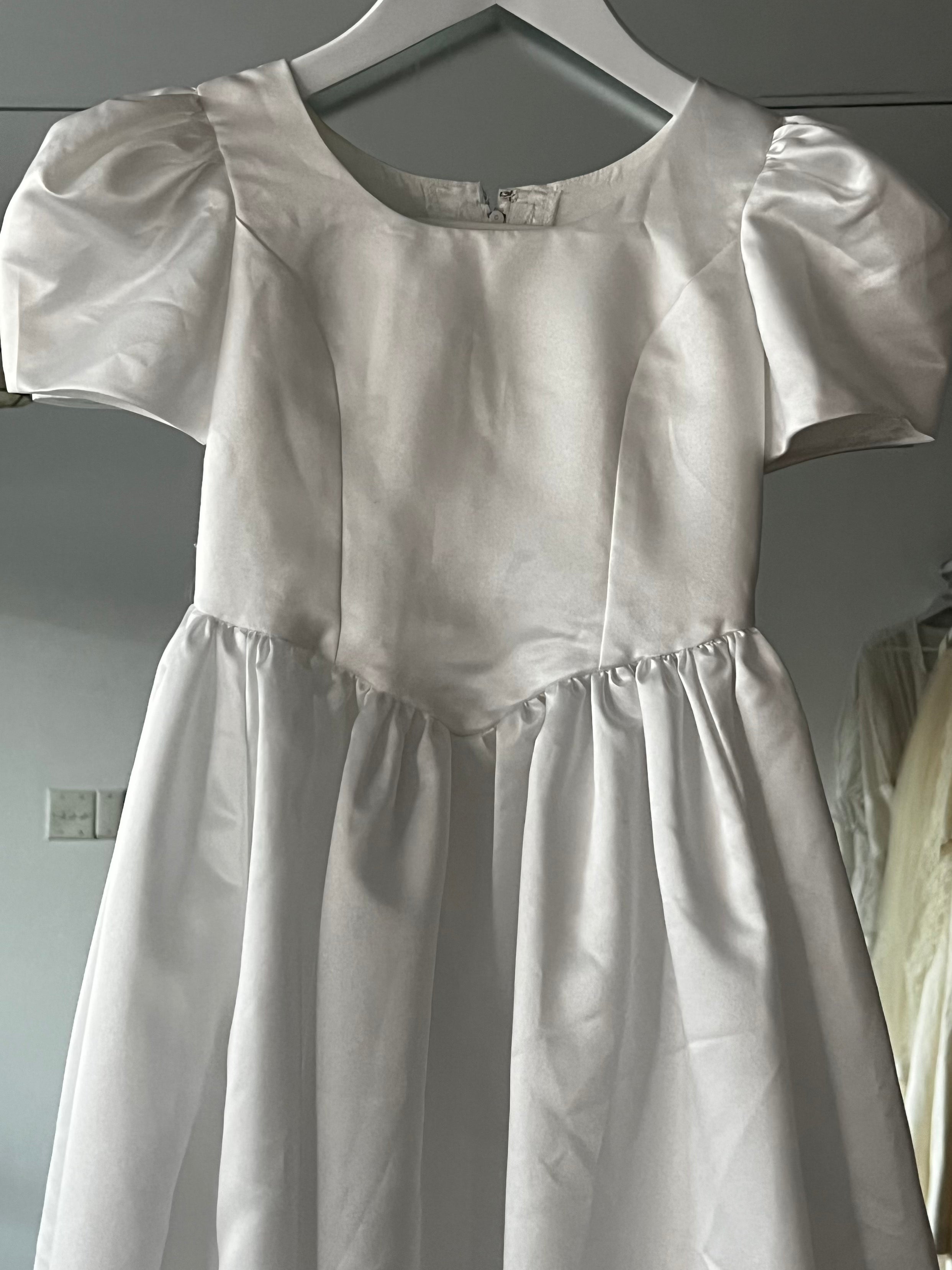 90s Basque Waist Flower Girl Dress