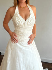 2000s Pure Silk Halter Ballgown