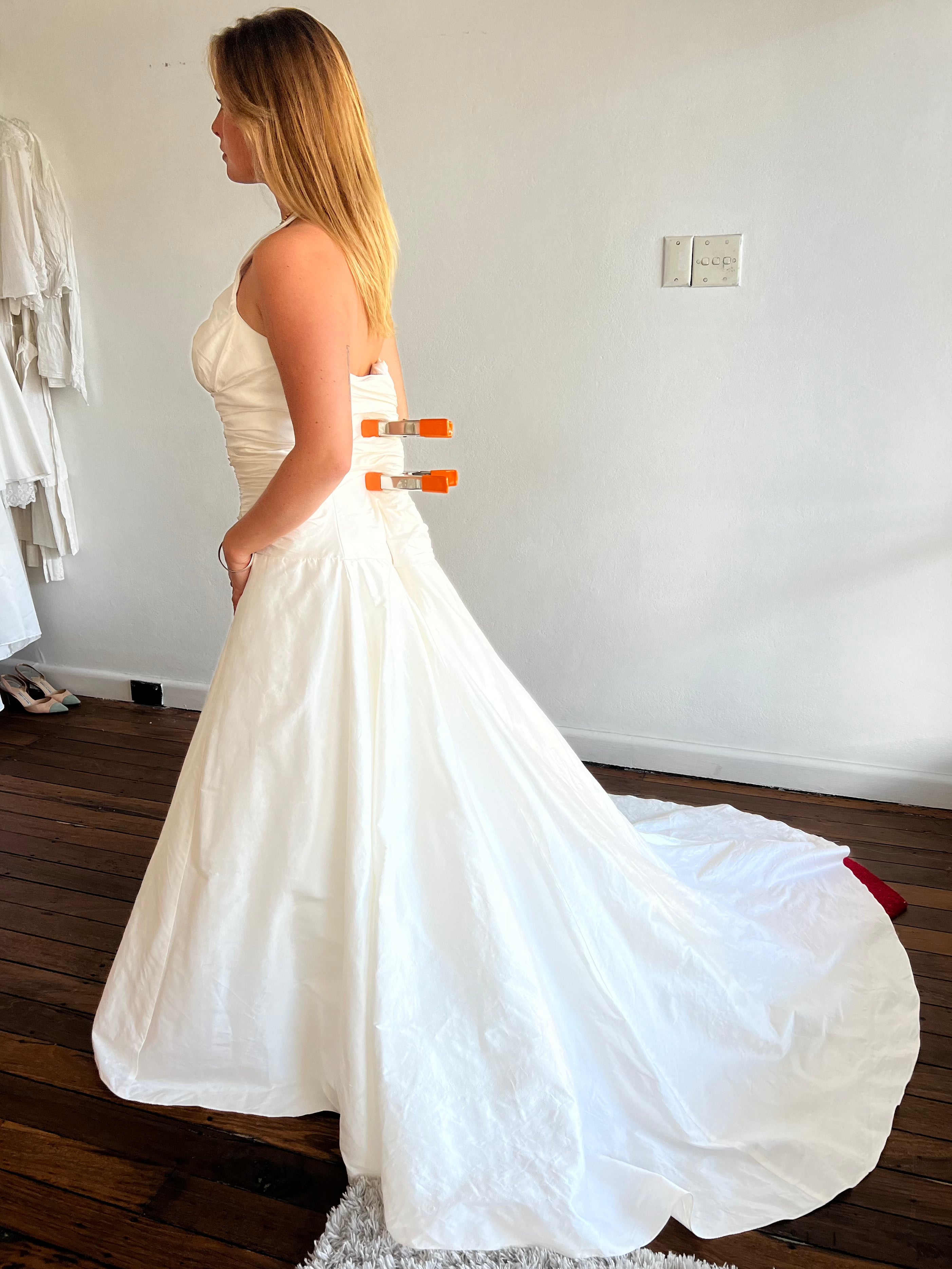 2000s Pure Silk Halter Ballgown