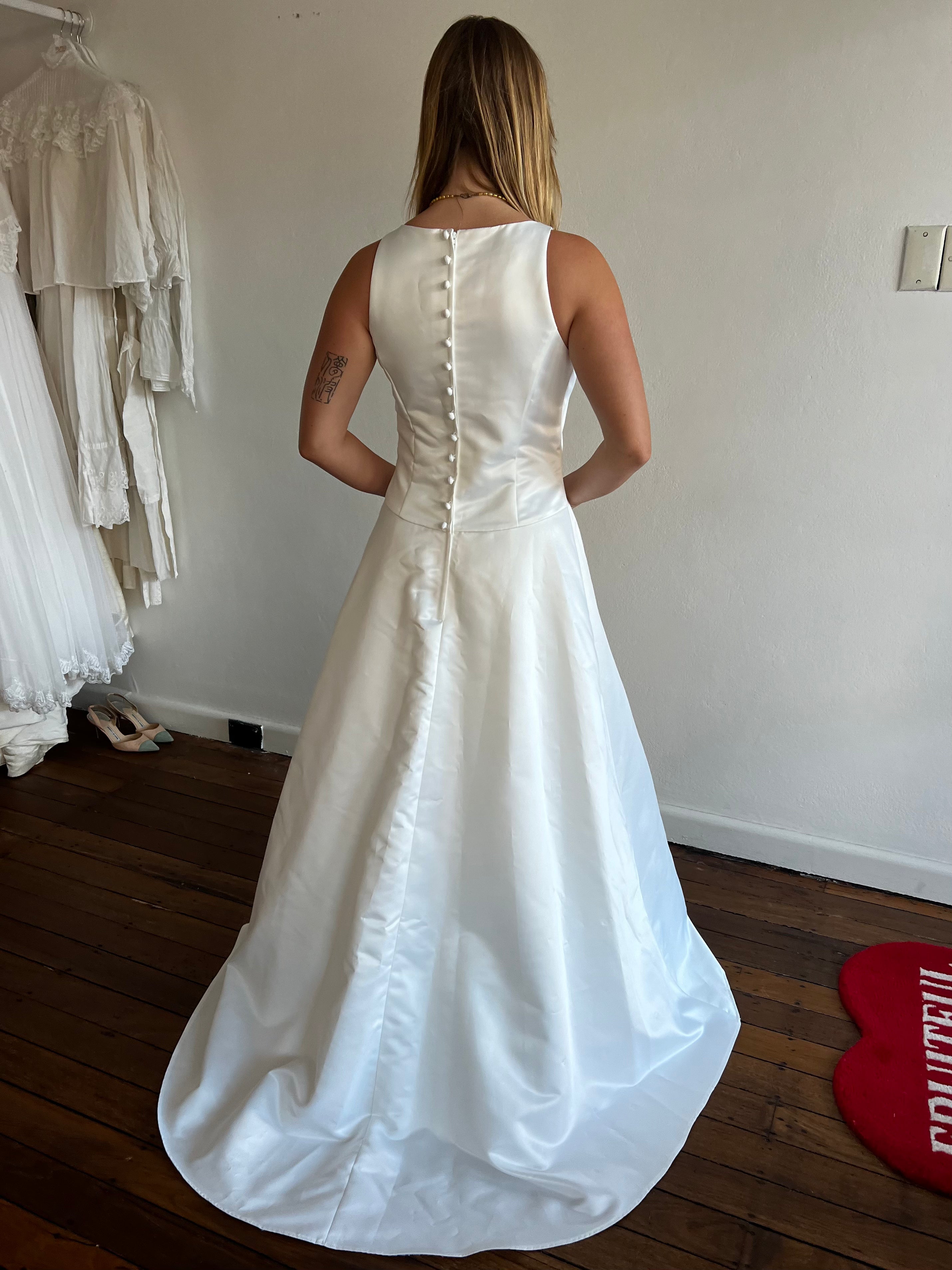 90s Jessica McClintock Satin Princess Dress