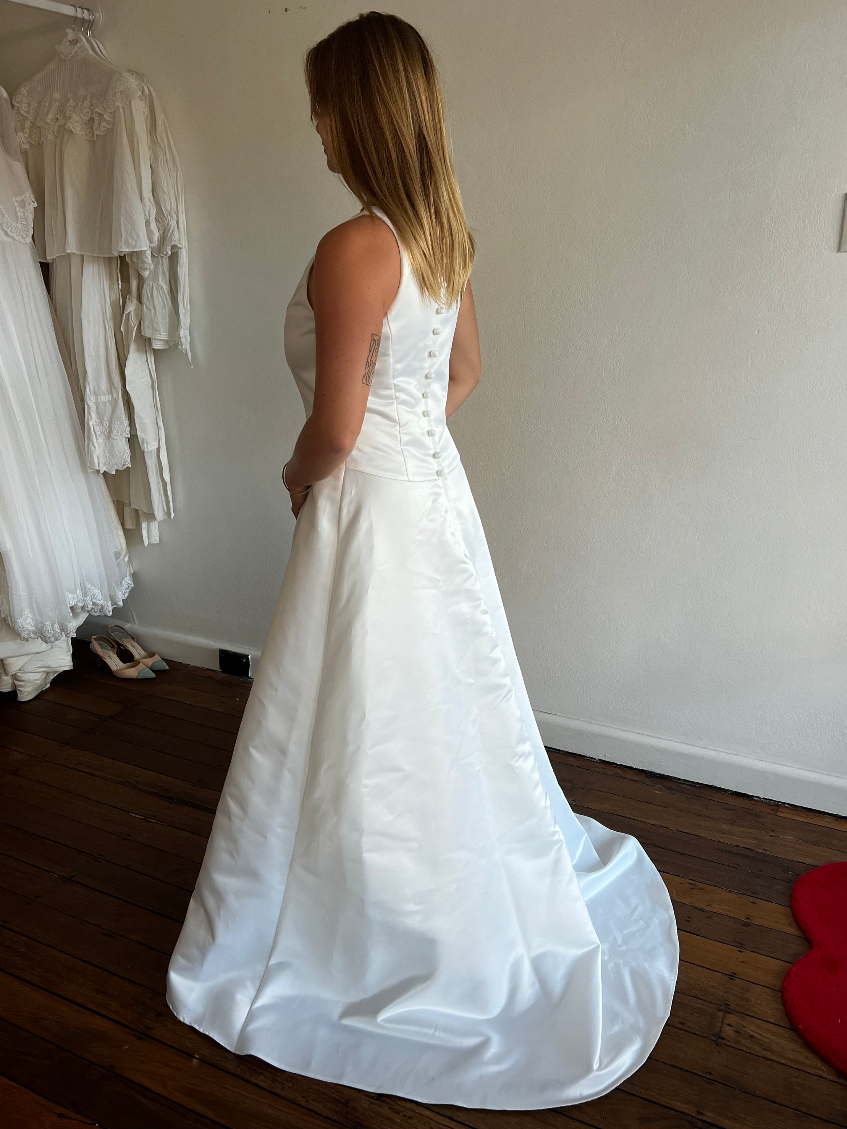 90s Jessica McClintock Satin Princess Dress