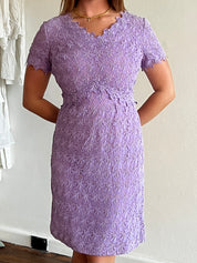 80s Lilac Guipure Lace Mini