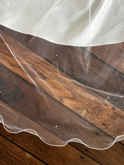 90s Pearl Adorned Lettuce Trim Cathedral Veil