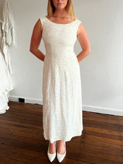 70s Beaded Embroidery Shift Dress
