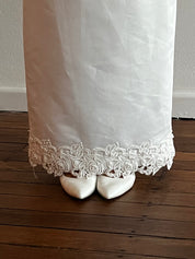 90s Beaded Lace Bodice Basque Waist Column Dress