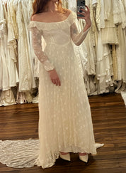 40s Lace Off-the-shoulder Peter Pan Collar Dress