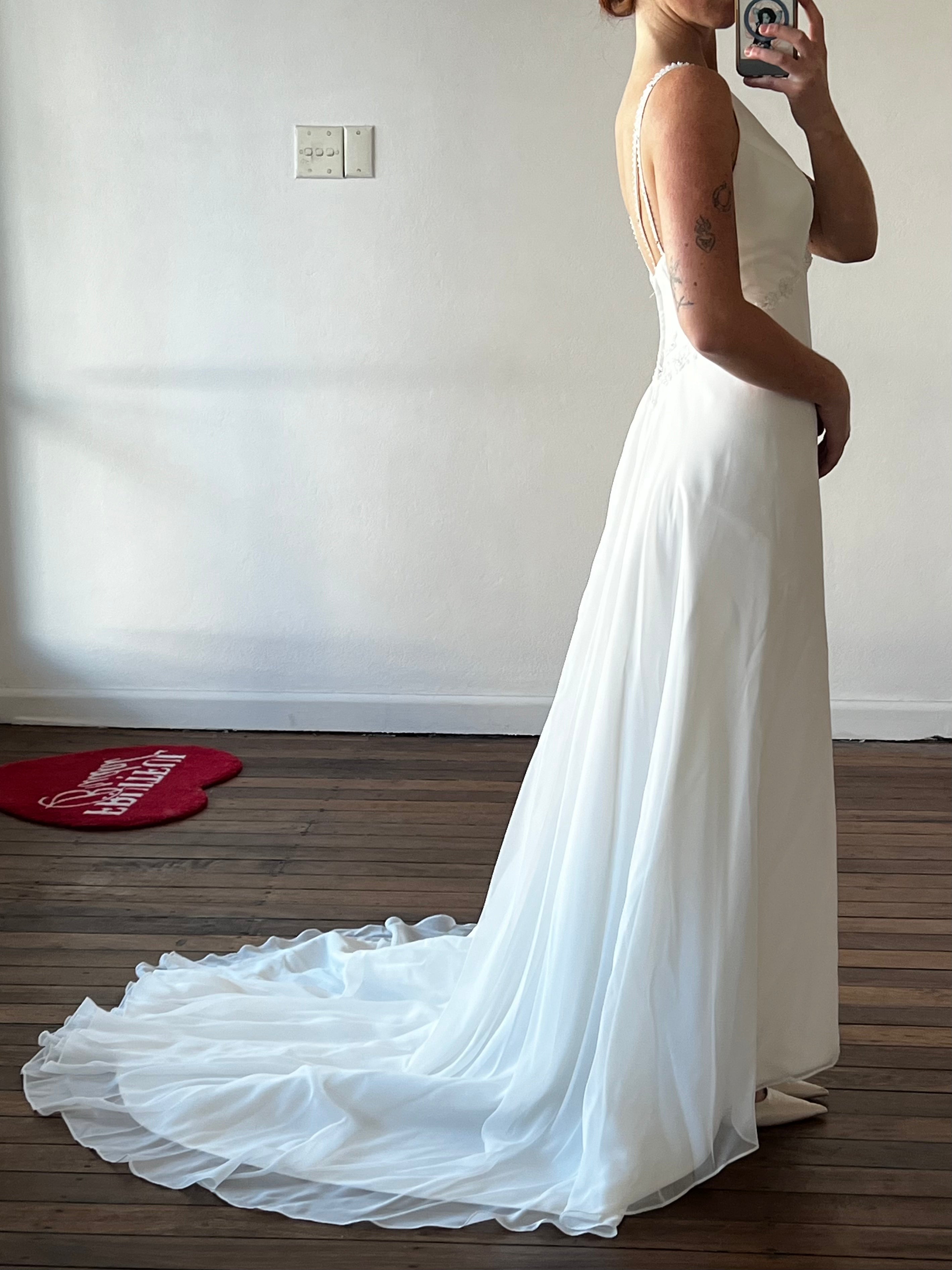 2000s Chiffon Beaded Empress Dress