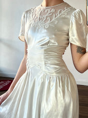 20s Liquid Silk Inverted Basque Waist Dress